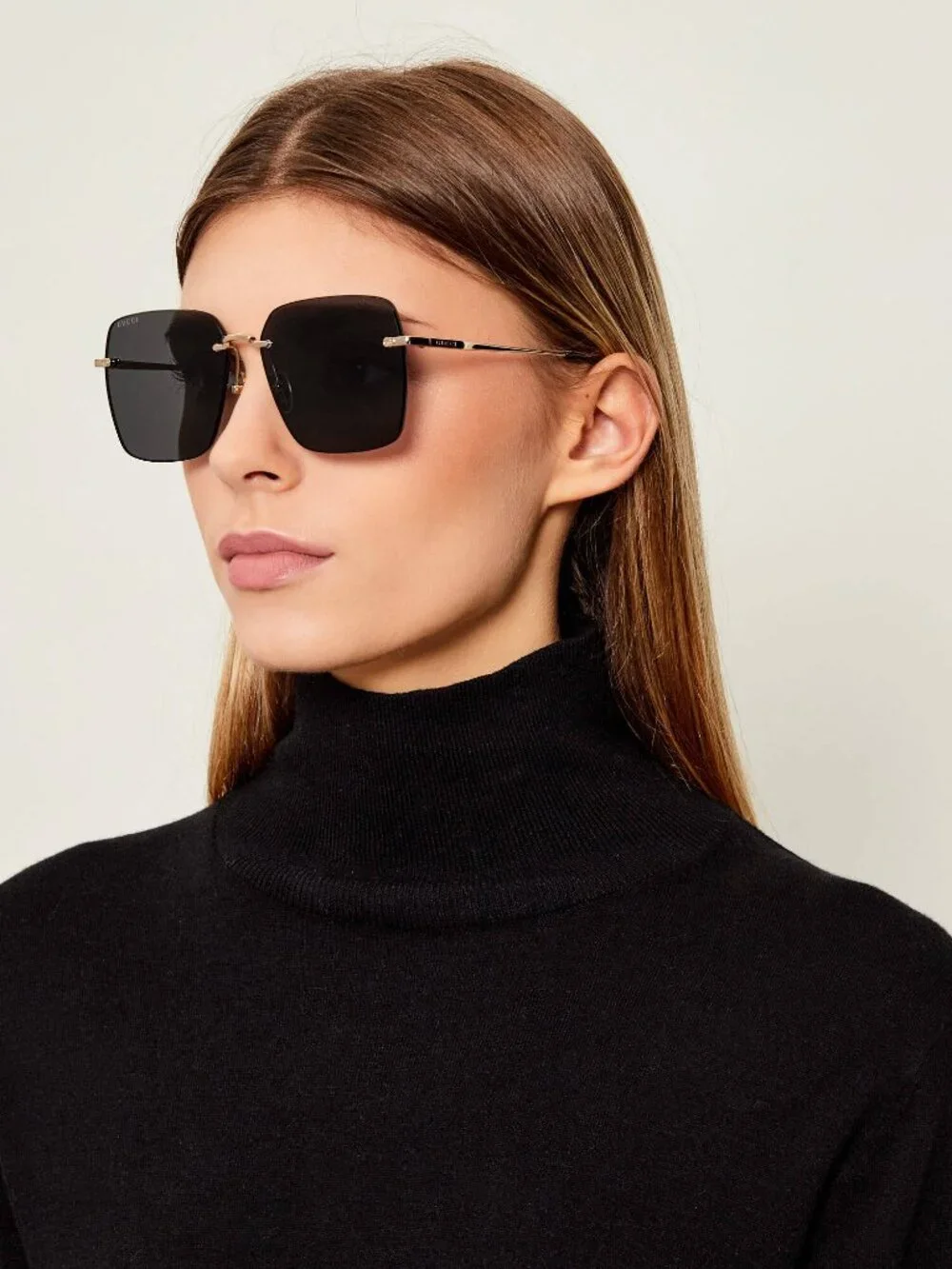 Gucci GG1955SA 003 Square Sunglasses - Shiny Silver\Burgundy